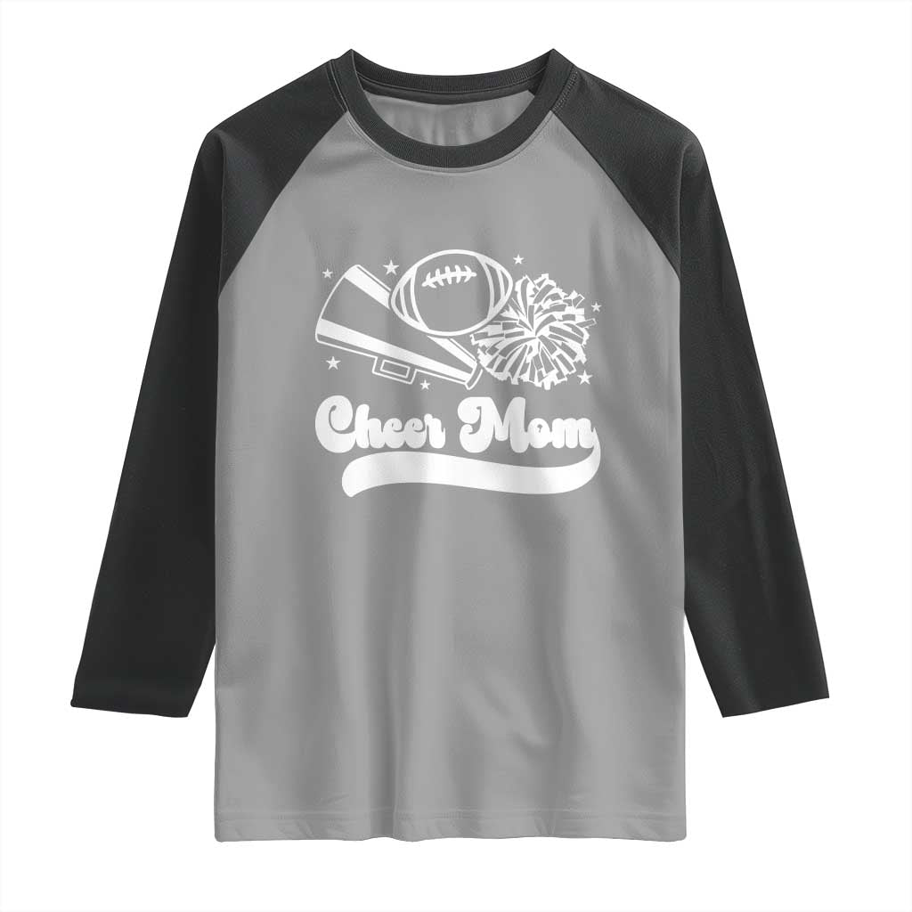 Cheer Mom Football Game Day Raglan Shirt Cheerleader Team Spirit Gift TS12 Sport Gray Black Print Your Wear