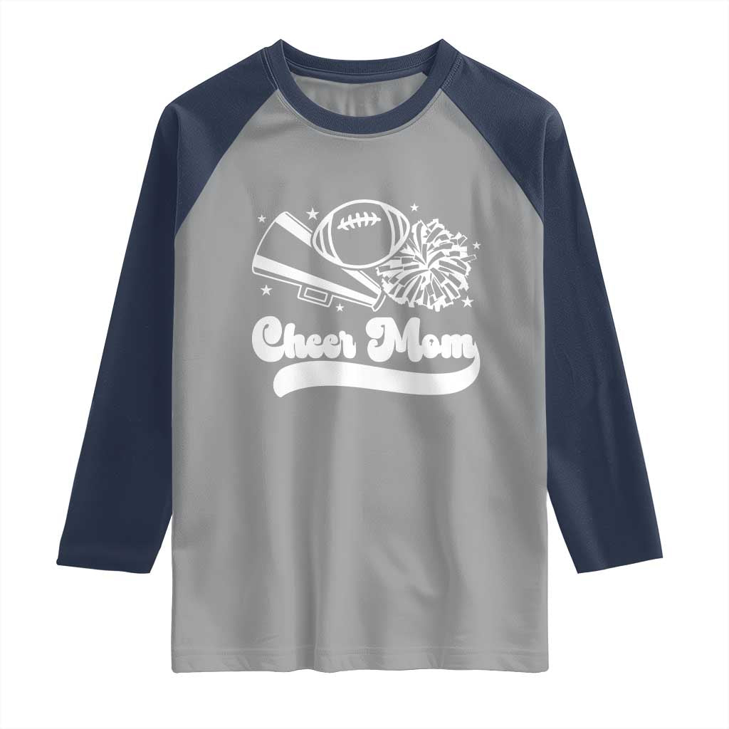 Cheer Mom Football Game Day Raglan Shirt Cheerleader Team Spirit Gift TS12 Sport Gray Navy Print Your Wear