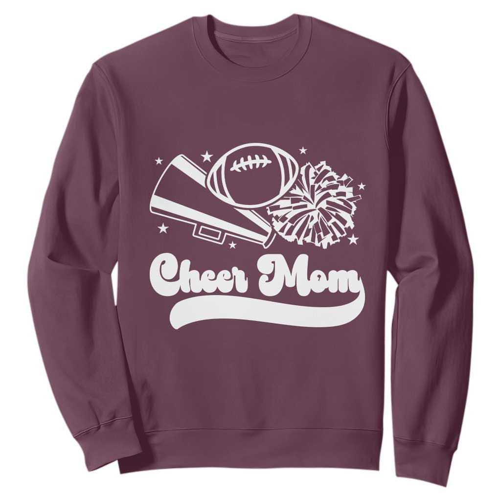Cheer Mom Football Game Day Sweatshirt Cheerleader Team Spirit Gift TS12 Maroon Print Your Wear