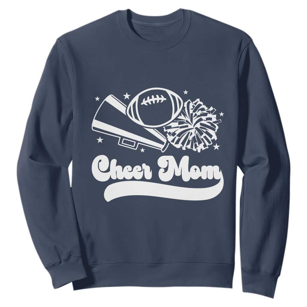 Cheer Mom Football Game Day Sweatshirt Cheerleader Team Spirit Gift TS12 Navy Print Your Wear