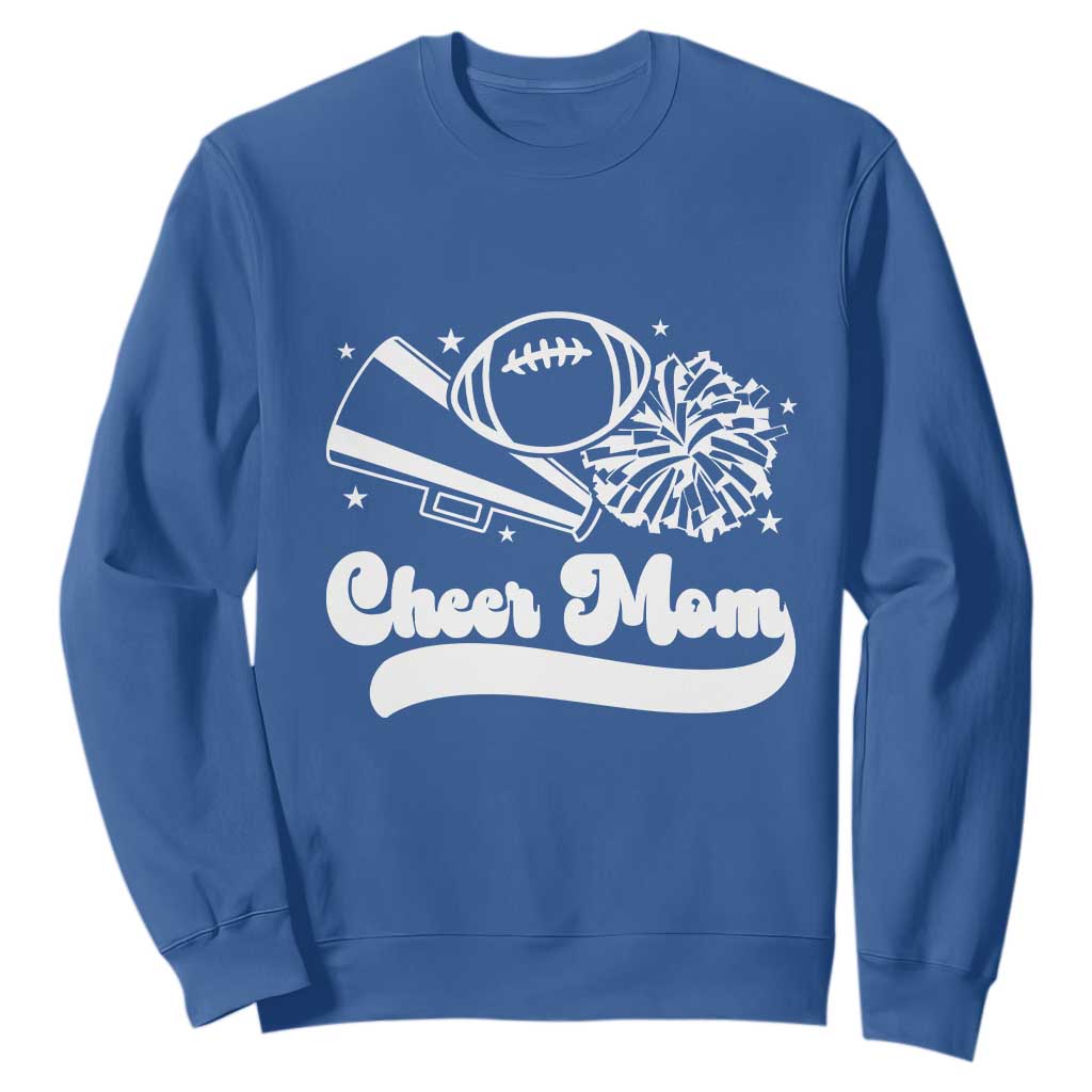 Cheer Mom Football Game Day Sweatshirt Cheerleader Team Spirit Gift TS12 Royal Blue Print Your Wear