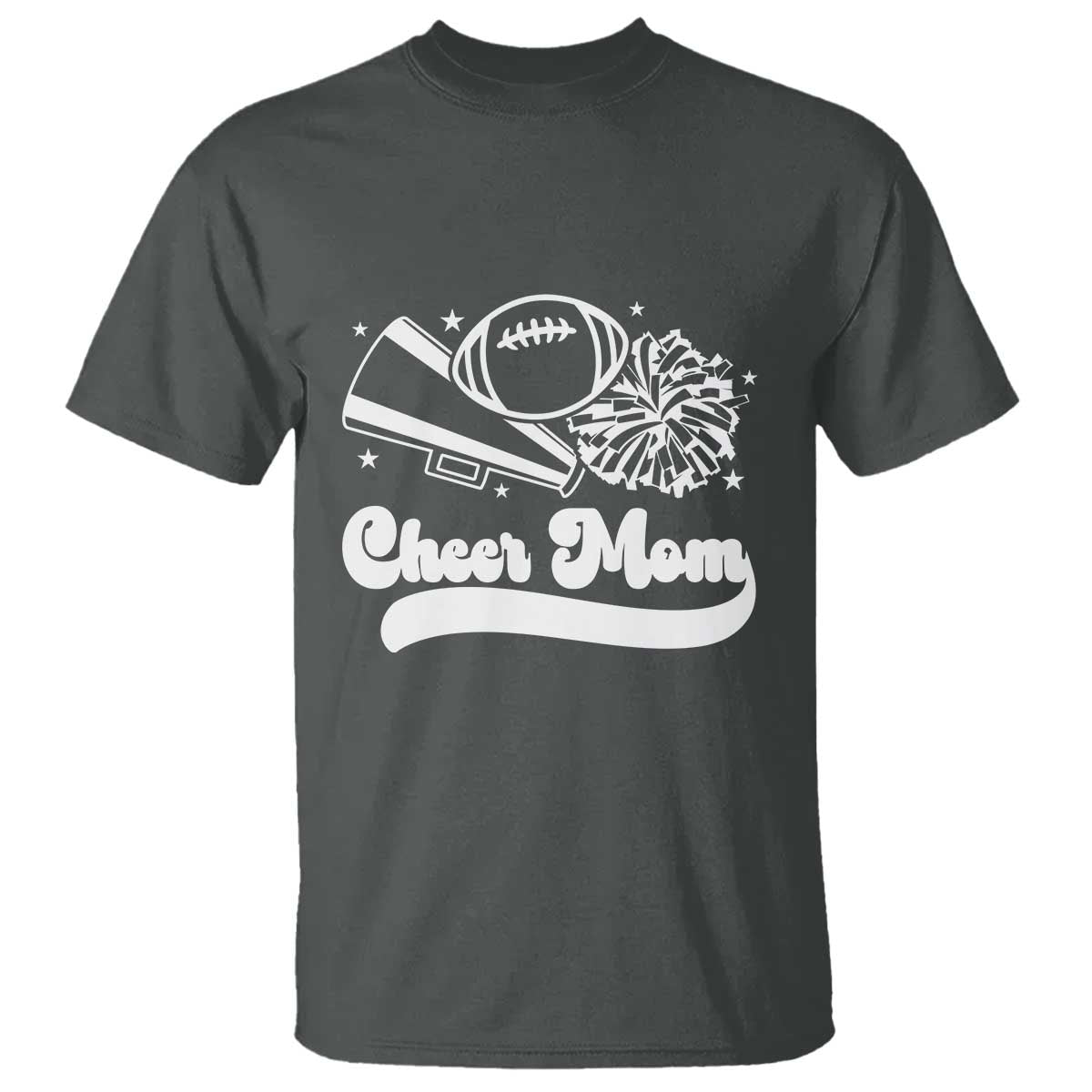 Cheer Mom Football Game Day T Shirt Cheerleader Team Spirit Gift TS12 Dark Heather Print Your Wear