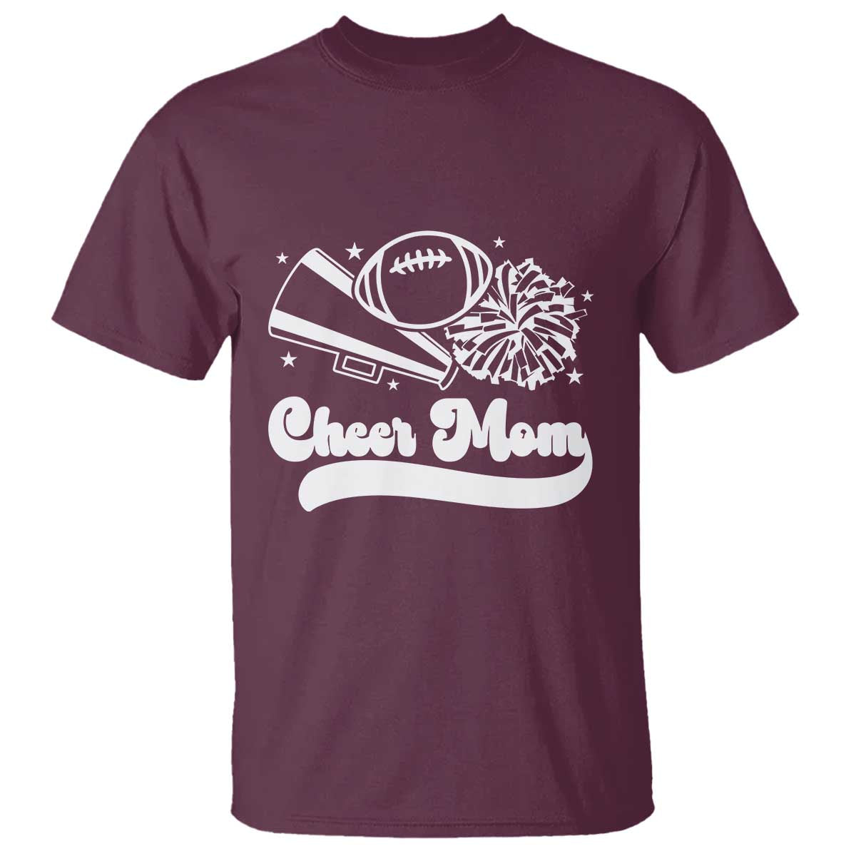Cheer Mom Football Game Day T Shirt Cheerleader Team Spirit Gift TS12 Maroon Print Your Wear