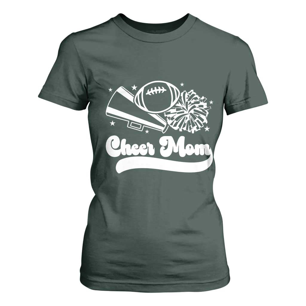 Cheer Mom Football Game Day T Shirt For Women Cheerleader Team Spirit Gift TS12 Dark Forest Green Print Your Wear