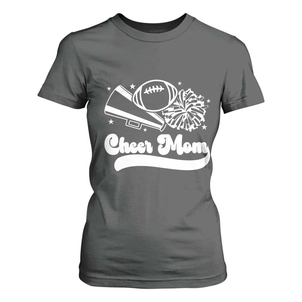Cheer Mom Football Game Day T Shirt For Women Cheerleader Team Spirit Gift TS12 Dark Heather Print Your Wear