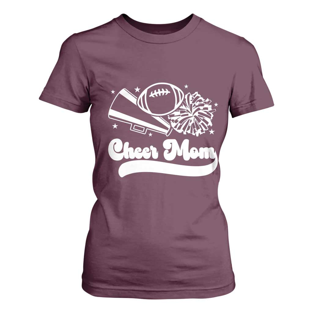 Cheer Mom Football Game Day T Shirt For Women Cheerleader Team Spirit Gift TS12 Maroon Print Your Wear