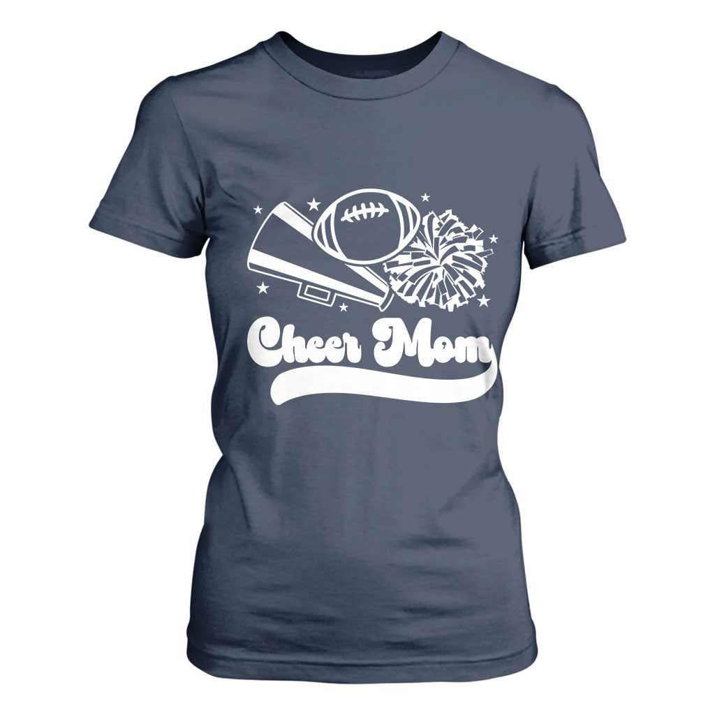 Cheer Mom Football Game Day T Shirt For Women Cheerleader Team Spirit Gift TS12 Navy Print Your Wear