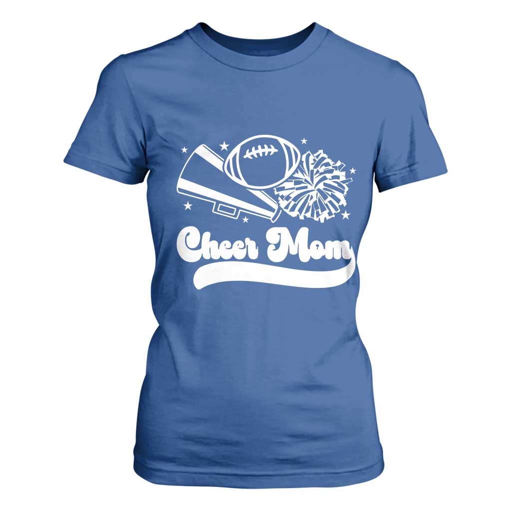 Cheer Mom Football Game Day T Shirt For Women Cheerleader Team Spirit Gift TS12 Royal Blue Print Your Wear