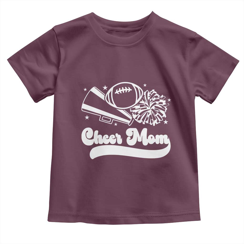 Cheer Mom Football Game Day Toddler T Shirt Cheerleader Team Spirit Gift TS12 Maroon Print Your Wear