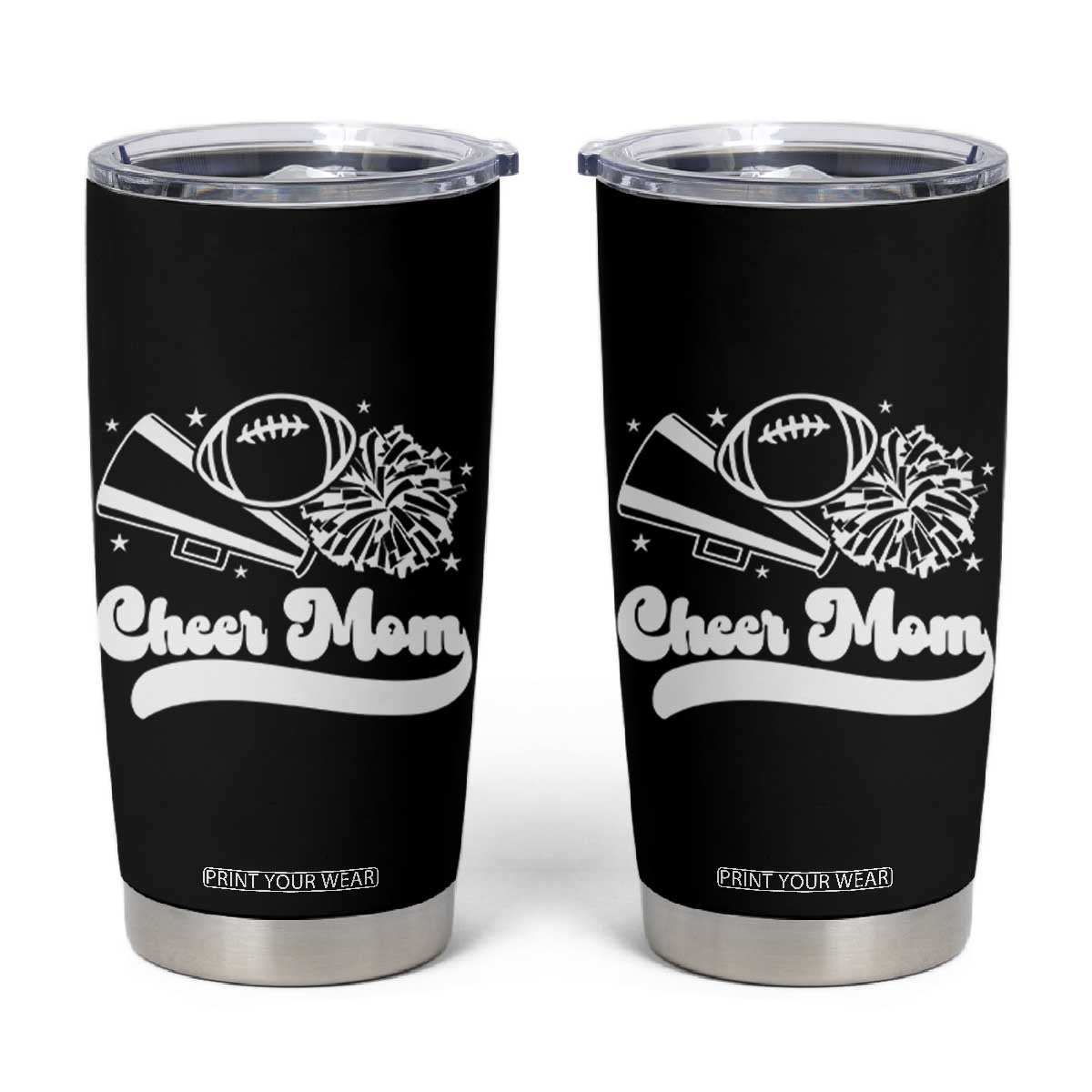 Cheer Mom Football Game Day Tumbler Cup Cheerleader Team Spirit Gift TS12 Black Print Your Wear