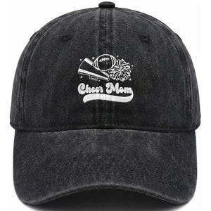 Cheer Mom Football Game Day Washed Cotton Baseball Cap Cheerleader Team Spirit Gift TS12 Print Your Wear