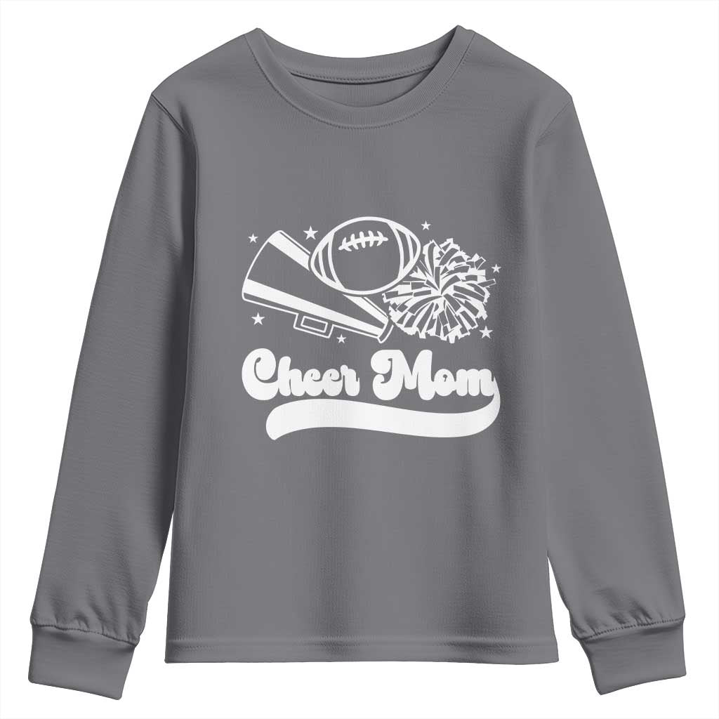 Cheer Mom Football Game Day Youth Sweatshirt Cheerleader Team Spirit Gift TS12 Charcoal Print Your Wear