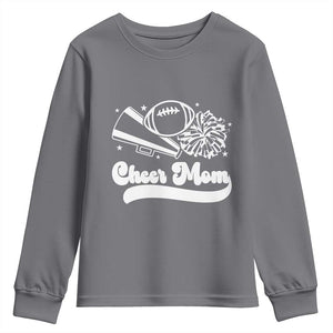 Cheer Mom Football Game Day Youth Sweatshirt Cheerleader Team Spirit Gift TS12 Charcoal Print Your Wear