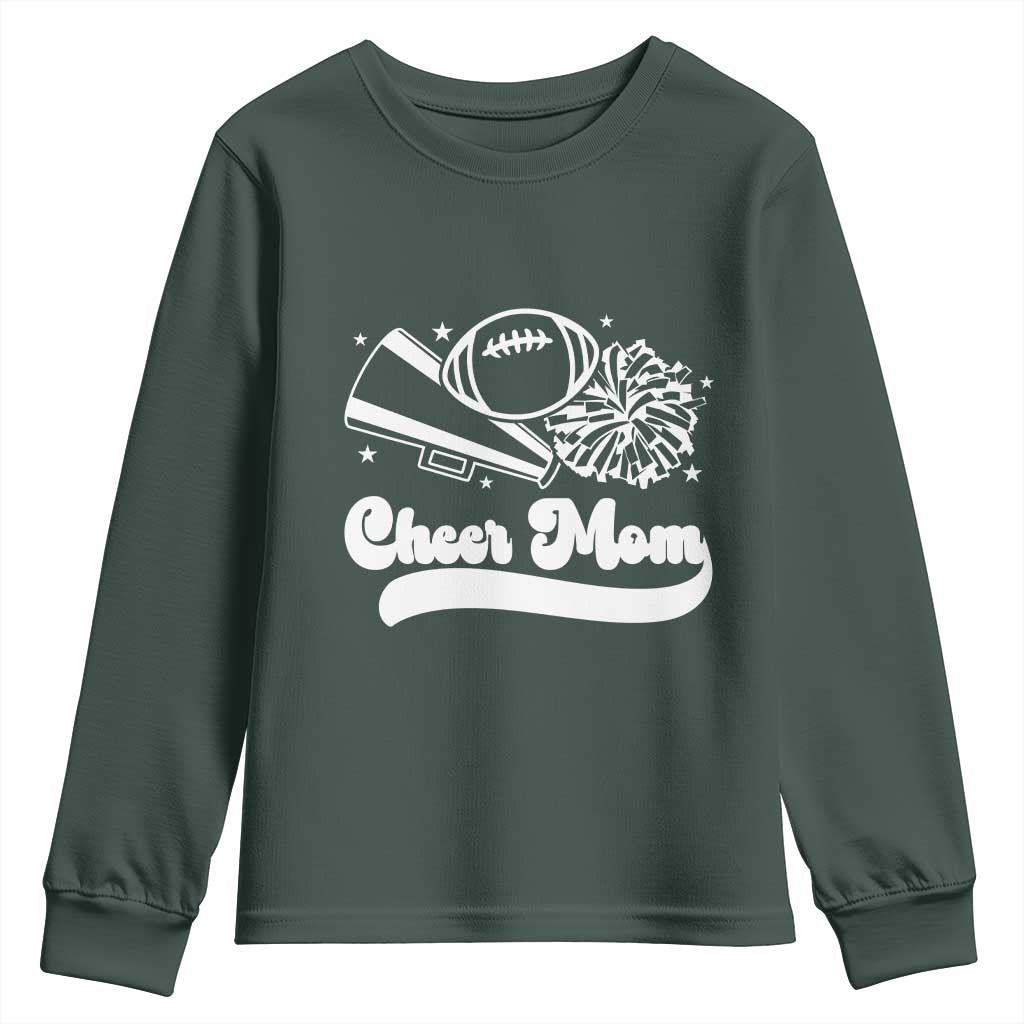 Cheer Mom Football Game Day Youth Sweatshirt Cheerleader Team Spirit Gift TS12 Dark Forest Green Print Your Wear