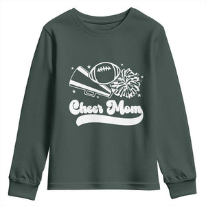 Cheer Mom Football Game Day Youth Sweatshirt Cheerleader Team Spirit Gift TS12 Dark Forest Green Print Your Wear