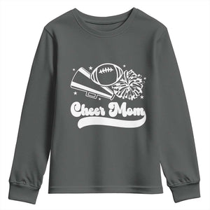 Cheer Mom Football Game Day Youth Sweatshirt Cheerleader Team Spirit Gift TS12 Dark Heather Print Your Wear