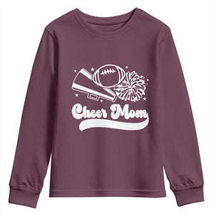 Cheer Mom Football Game Day Youth Sweatshirt Cheerleader Team Spirit Gift TS12 Maroon Print Your Wear