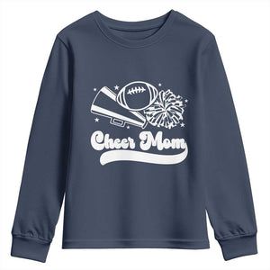 Cheer Mom Football Game Day Youth Sweatshirt Cheerleader Team Spirit Gift TS12 Navy Print Your Wear