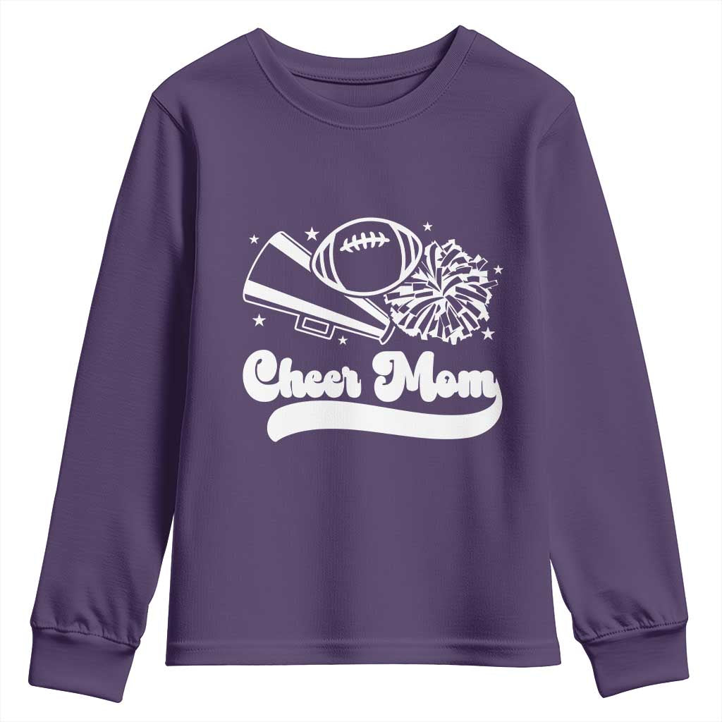 Cheer Mom Football Game Day Youth Sweatshirt Cheerleader Team Spirit Gift TS12 Purple Print Your Wear
