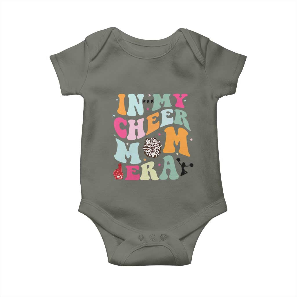In My Cheer Mom Era Baby Onesie Cheerleading Gift TS12 Military Green Print Your Wear