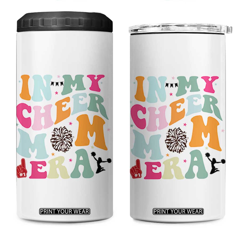 In My Cheer Mom Era 4 in 1 Can Cooler Tumbler Cheerleading Gift TS12 One Size: 16 oz White Print Your Wear