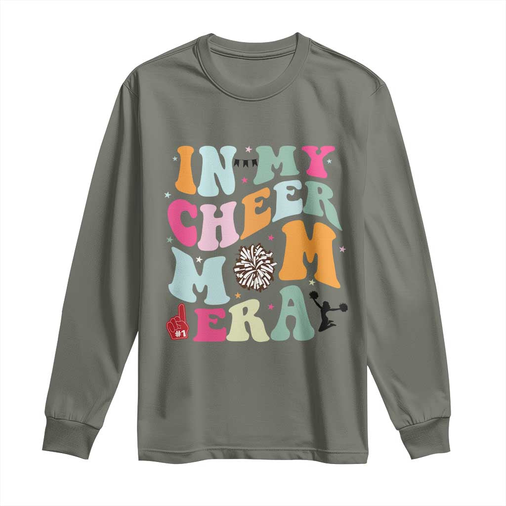 In My Cheer Mom Era Long Sleeve Shirt Cheerleading Gift TS12 Military Green Print Your Wear