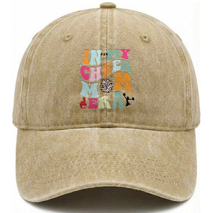 In My Cheer Mom Era Washed Cotton Baseball Cap Cheerleading Gift TS12 Print Your Wear