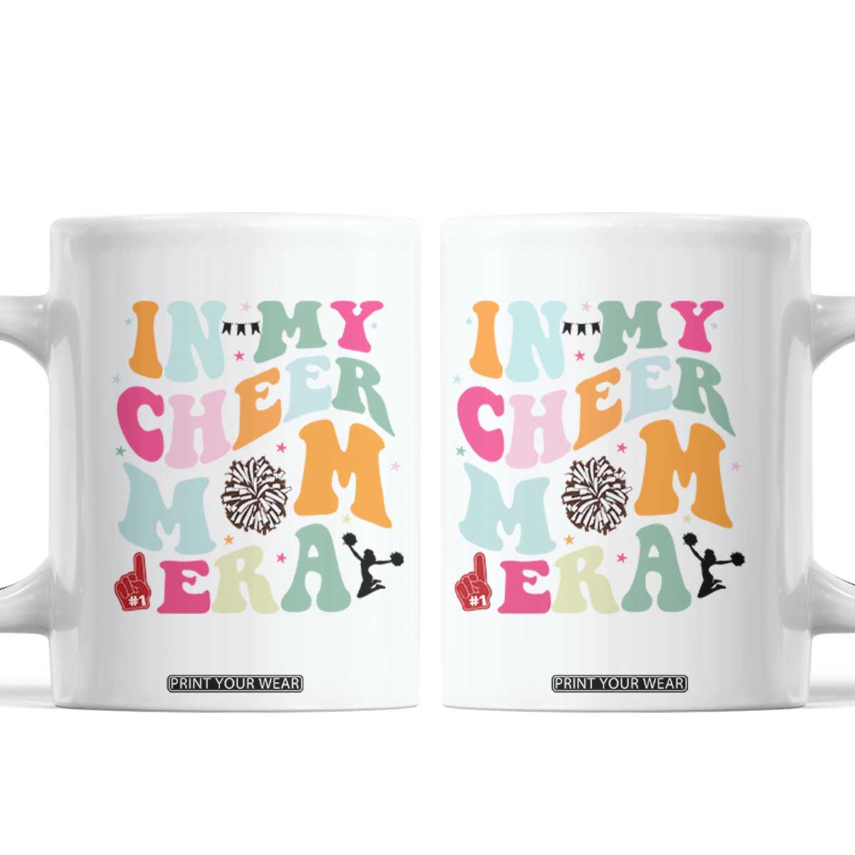In My Cheer Mom Era Coffee Mug Cheerleading Gift TS12 White Print Your Wear