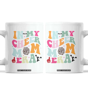 In My Cheer Mom Era Coffee Mug Cheerleading Gift TS12 White Print Your Wear