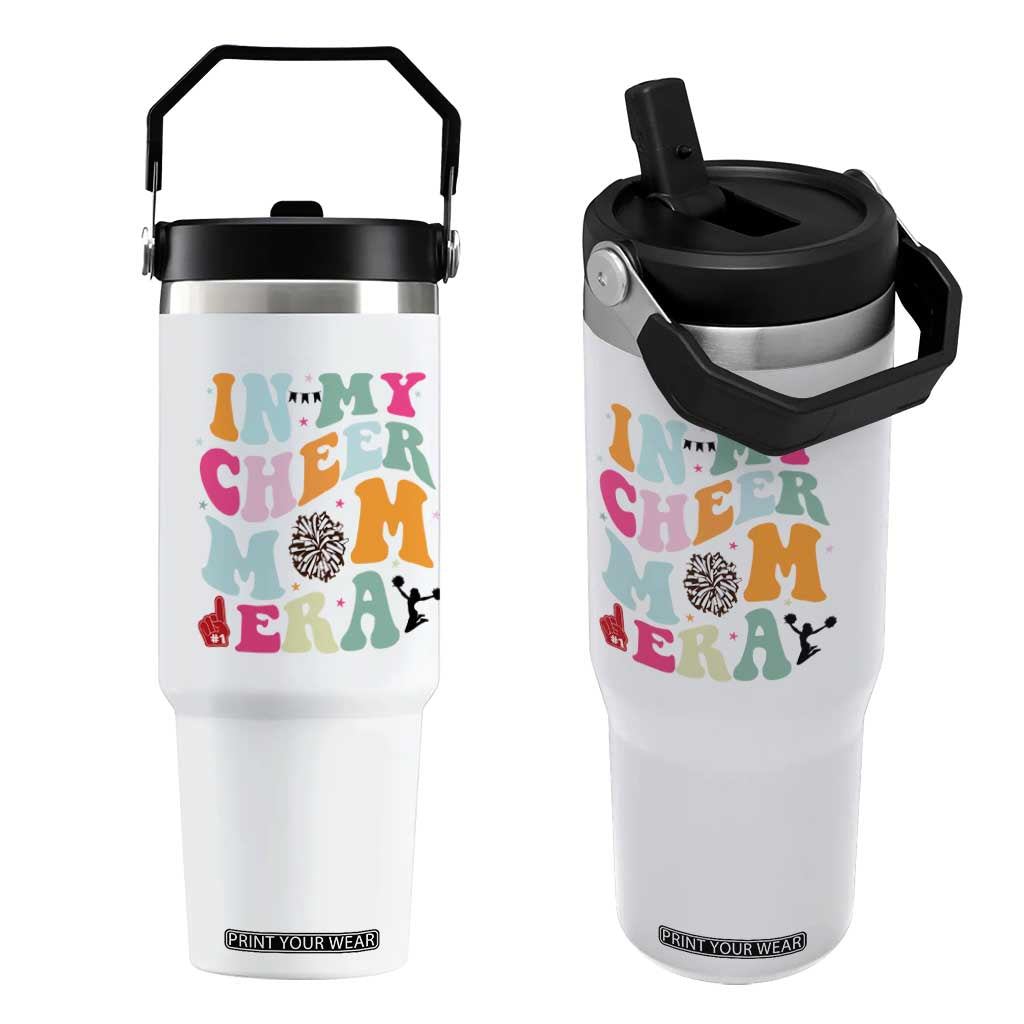 In My Cheer Mom Era Flip Straw Tumbler Cheerleading Gift TS12 One Size: 30 oz White Print Your Wear