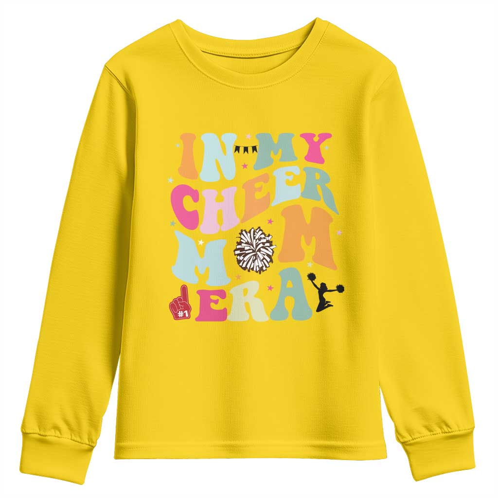 In My Cheer Mom Era Youth Sweatshirt Cheerleading Gift TS12 Daisy Print Your Wear