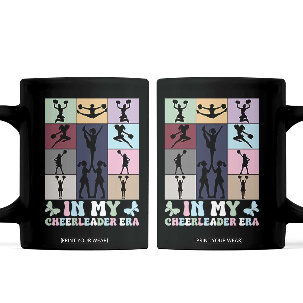 In My Cheer Mom Era Coffee Mug Cheerleader Squad Fan Gift TS12 Black Print Your Wear