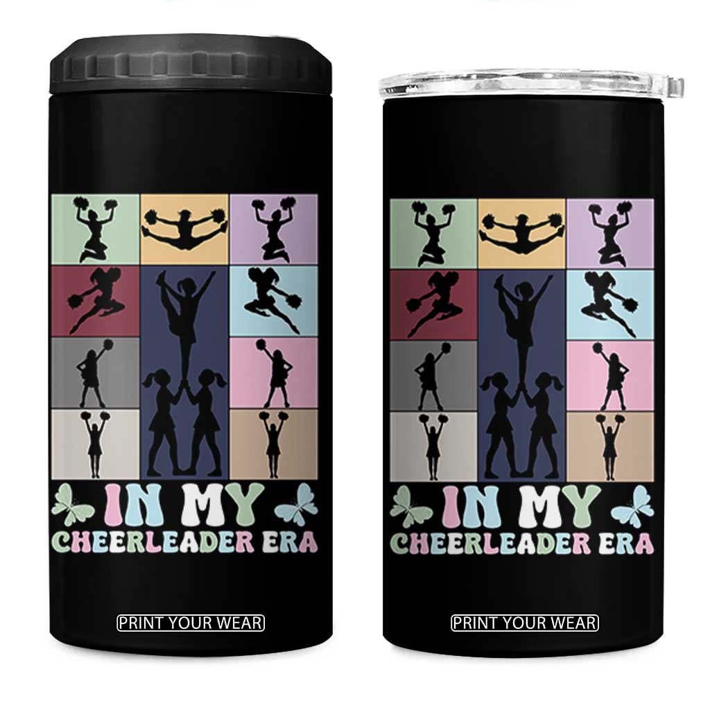 In My Cheer Mom Era 4 in 1 Can Cooler Tumbler Cheerleader Squad Fan Gift TS12 One Size: 16 oz Black Print Your Wear