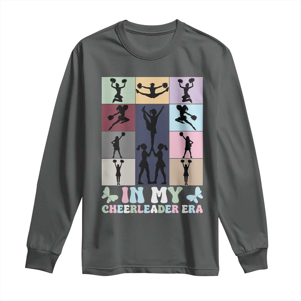 In My Cheer Mom Era Long Sleeve Shirt Cheerleader Squad Fan Gift TS12 Dark Heather Print Your Wear