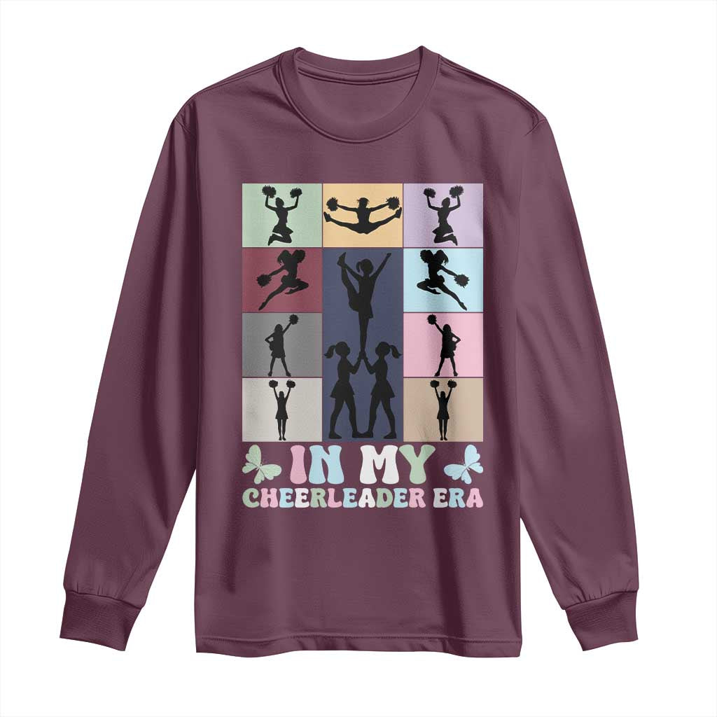 In My Cheer Mom Era Long Sleeve Shirt Cheerleader Squad Fan Gift TS12 Maroon Print Your Wear