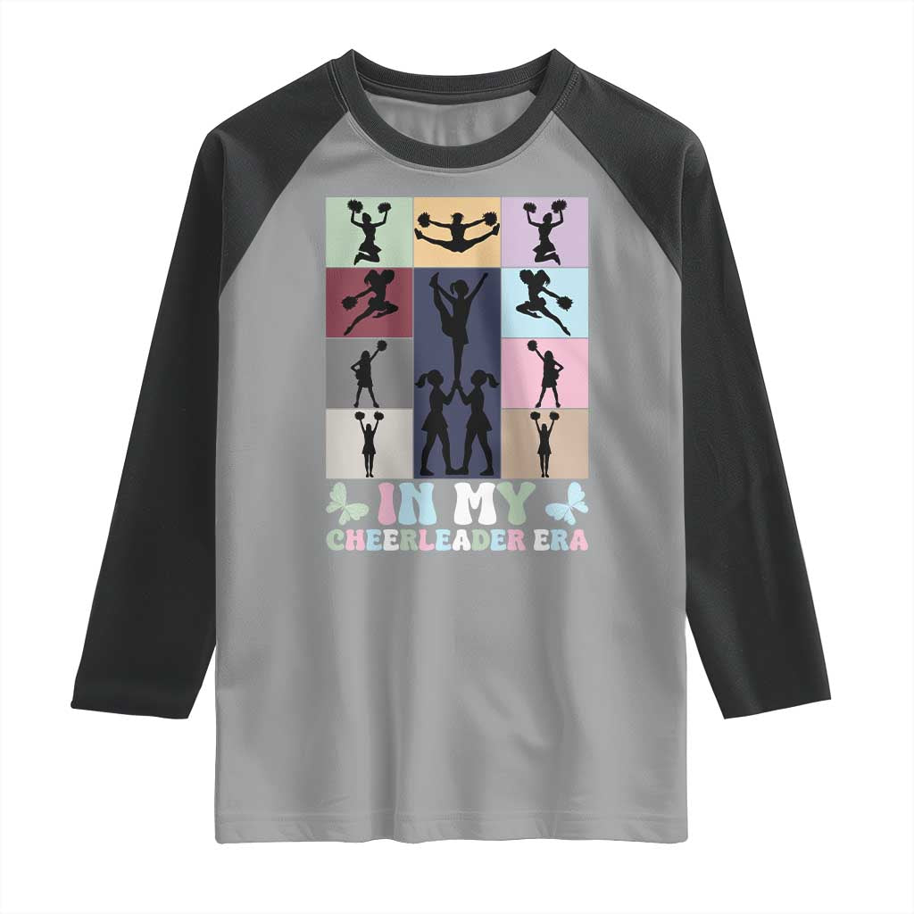 In My Cheer Mom Era Raglan Shirt Cheerleader Squad Fan Gift TS12 Sport Gray Black Print Your Wear