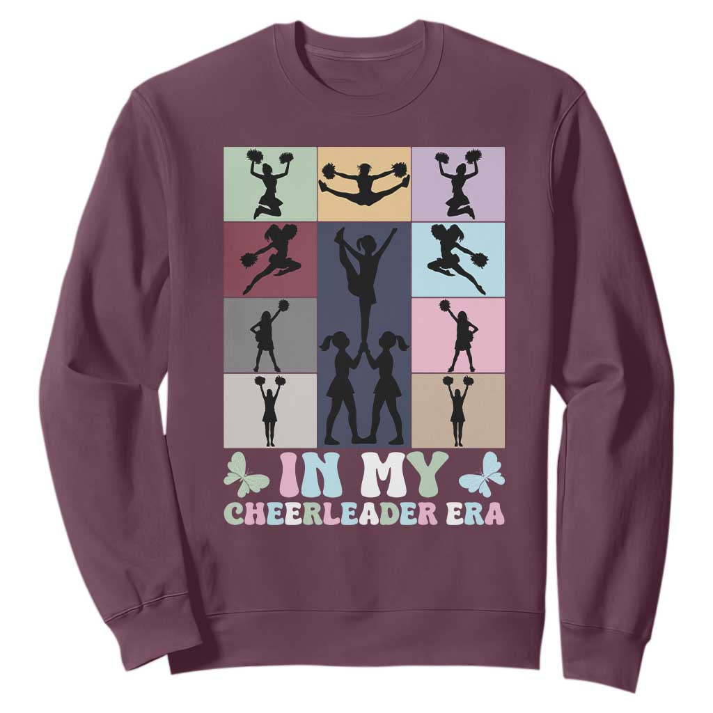 In My Cheer Mom Era Sweatshirt Cheerleader Squad Fan Gift TS12 Maroon Print Your Wear