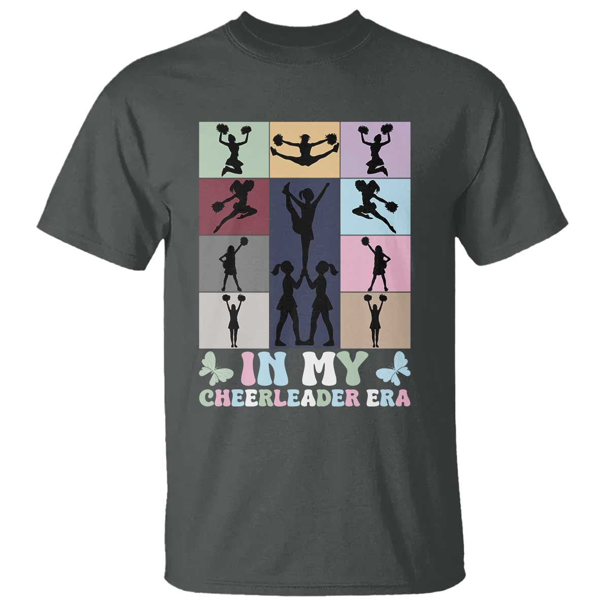 In My Cheer Mom Era T Shirt Cheerleader Squad Fan Gift TS12 Dark Heather Print Your Wear