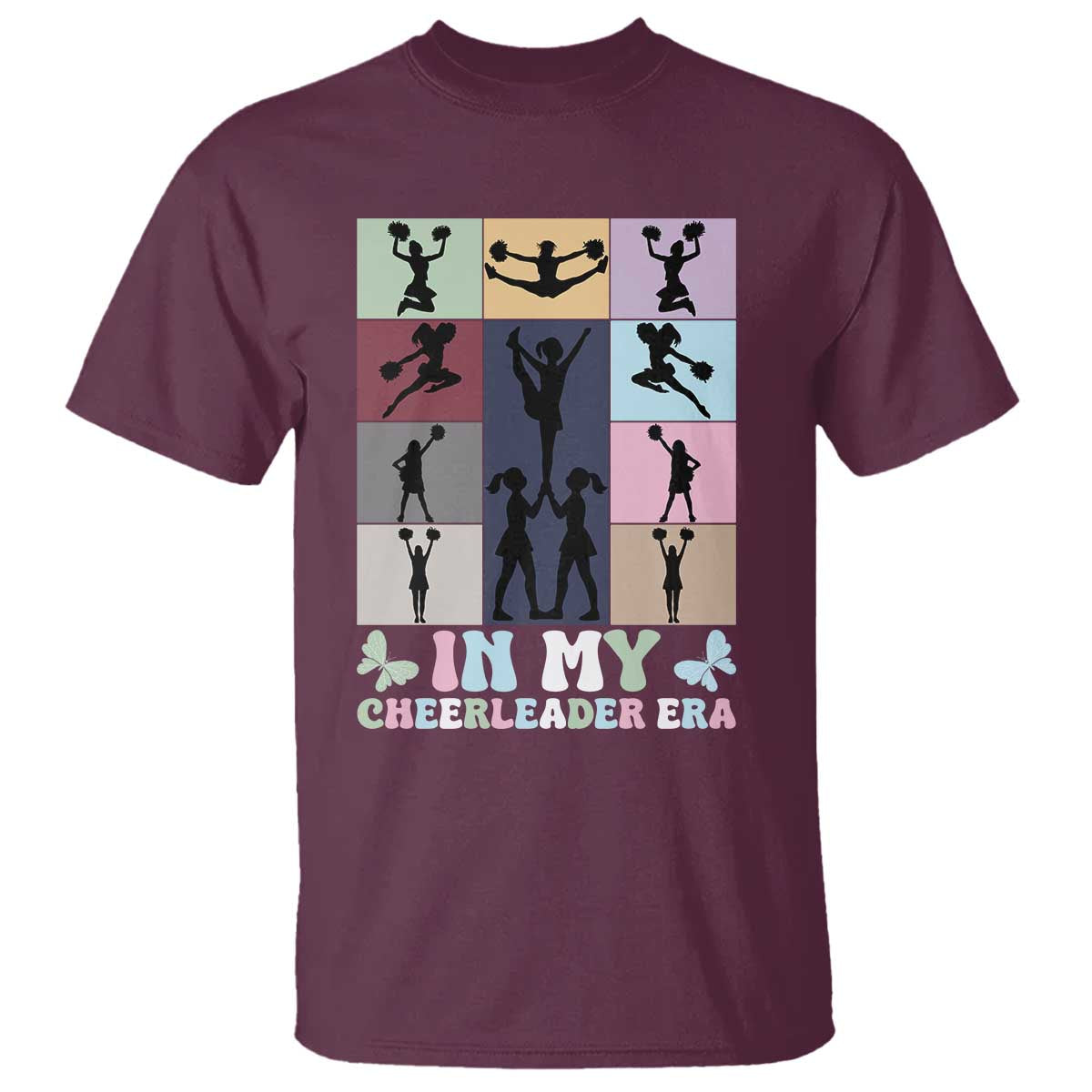 In My Cheer Mom Era T Shirt Cheerleader Squad Fan Gift TS12 Maroon Print Your Wear