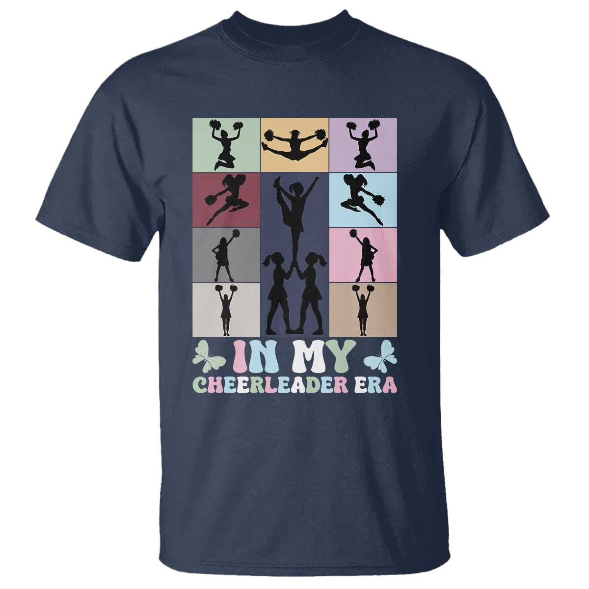 In My Cheer Mom Era T Shirt Cheerleader Squad Fan Gift TS12 Navy Print Your Wear
