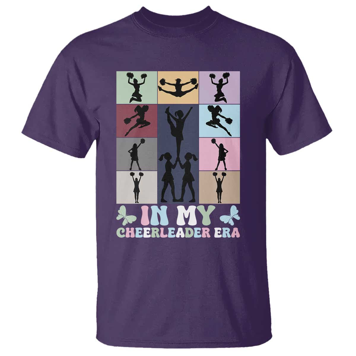 In My Cheer Mom Era T Shirt Cheerleader Squad Fan Gift TS12 Purple Print Your Wear