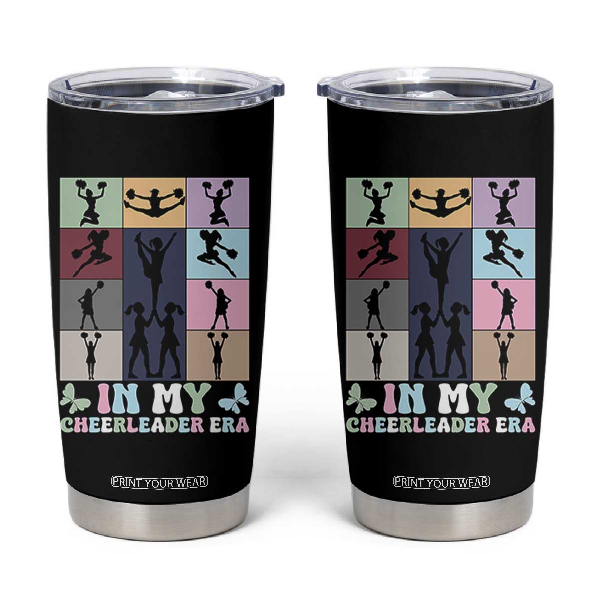 In My Cheer Mom Era Tumbler Cup Cheerleader Squad Fan Gift TS12 Black Print Your Wear