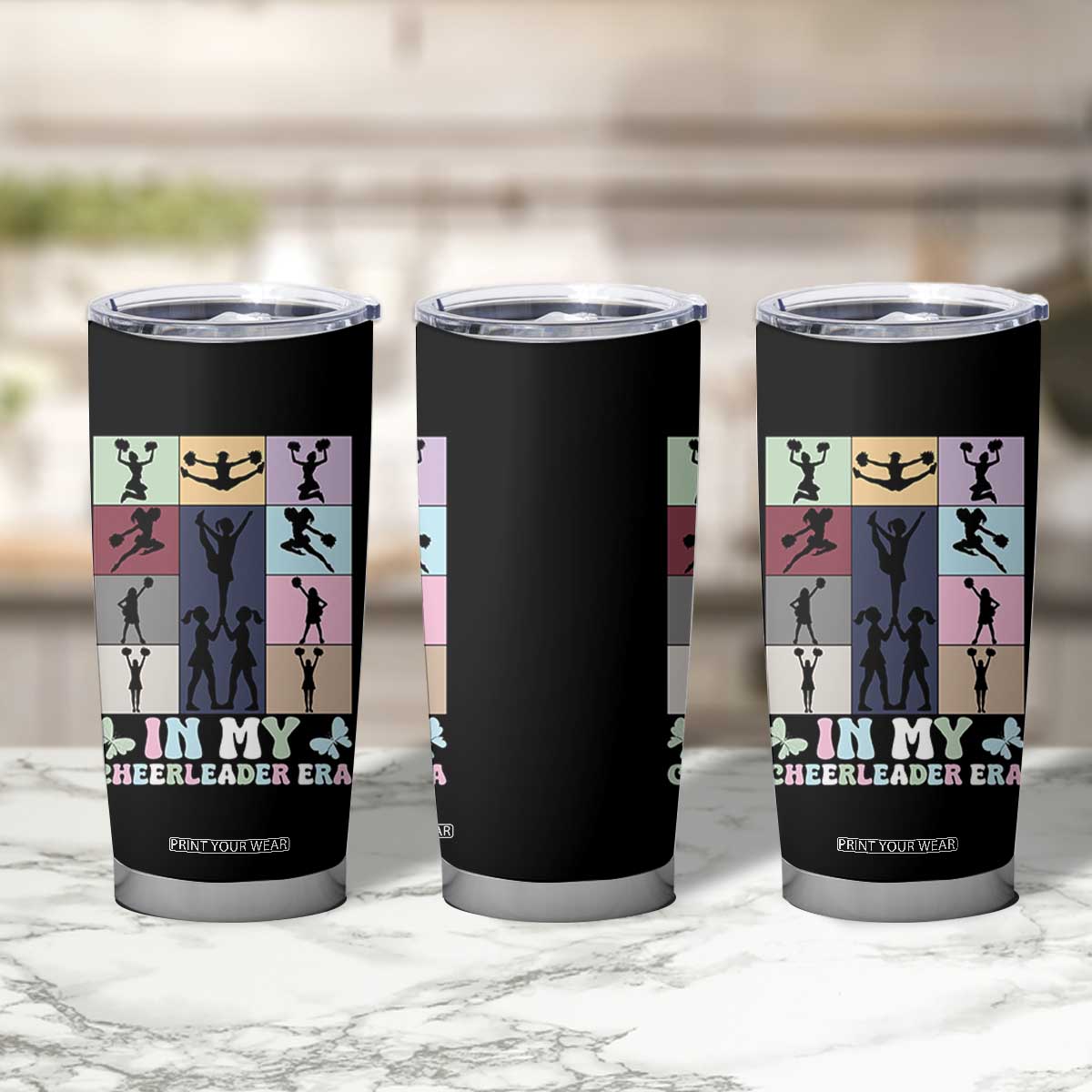 In My Cheer Mom Era Tumbler Cup Cheerleader Squad Fan Gift TS12 Print Your Wear