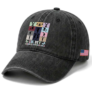 In My Cheer Mom Era Washed Cotton Baseball Cap Cheerleader Squad Fan Gift TS12 Print Your Wear