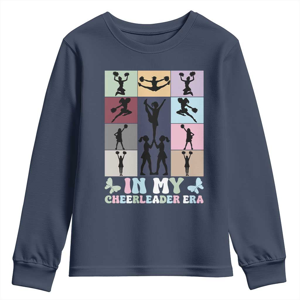 In My Cheer Mom Era Youth Sweatshirt Cheerleader Squad Fan Gift TS12 Navy Print Your Wear