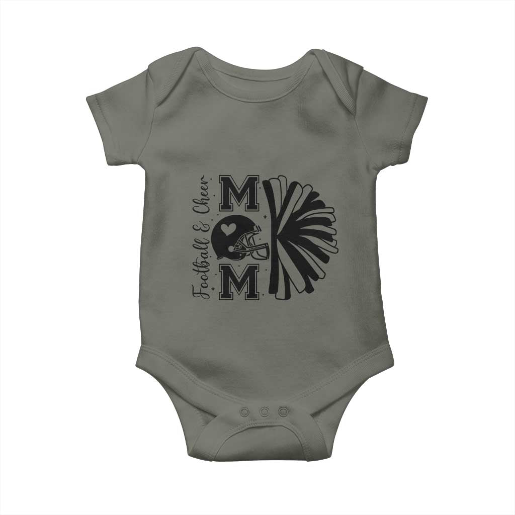 Proud Football And Cheer Mom Quote Baby Onesie Gift For Sports Season TS12 Military Green Print Your Wear