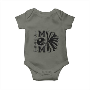 Proud Football And Cheer Mom Quote Baby Onesie Gift For Sports Season TS12 Military Green Print Your Wear
