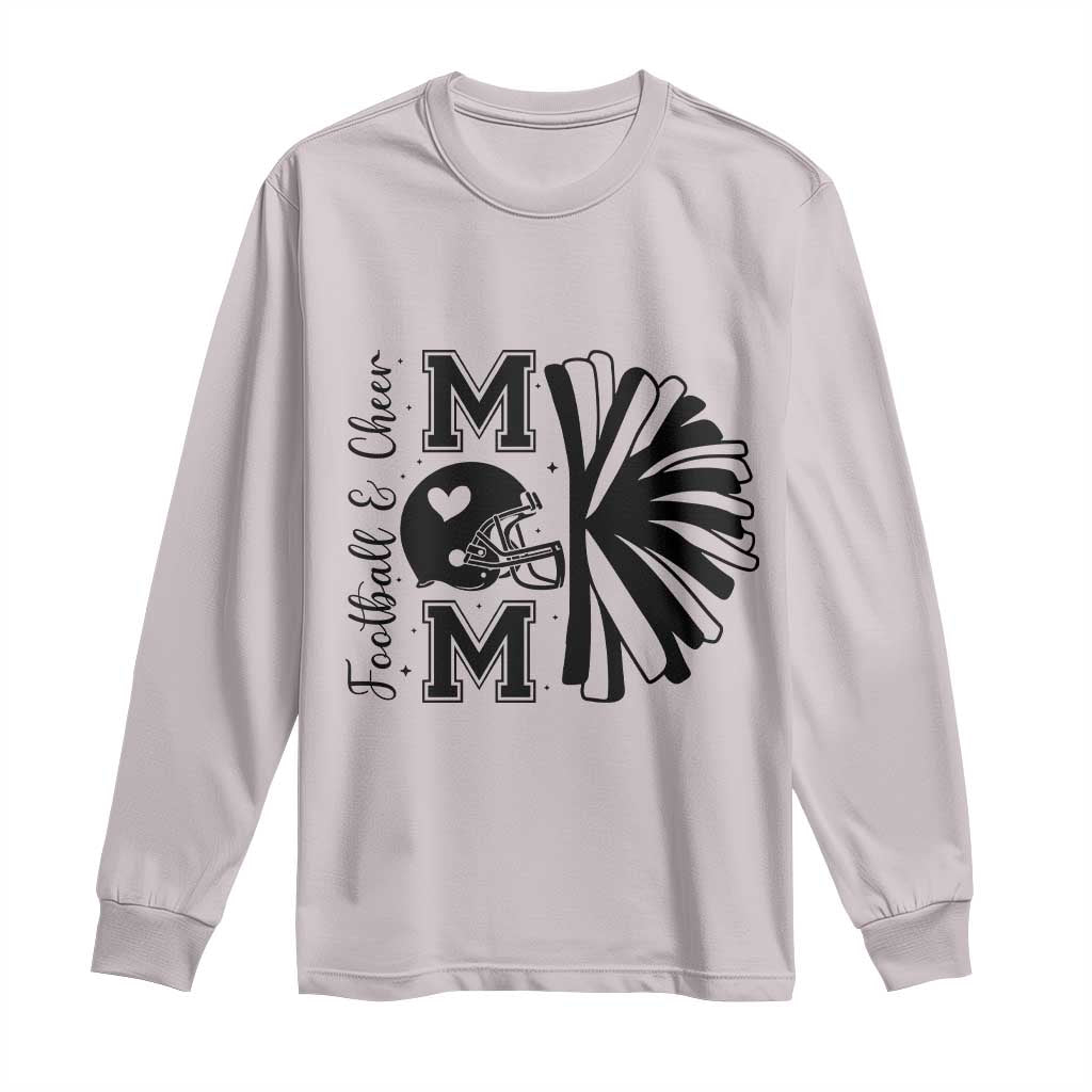 Proud Football And Cheer Mom Quote Long Sleeve Shirt Gift For Sports Season TS12 Ice Gray Print Your Wear
