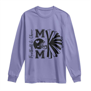 Proud Football And Cheer Mom Quote Long Sleeve Shirt Gift For Sports Season TS12 Violet Print Your Wear