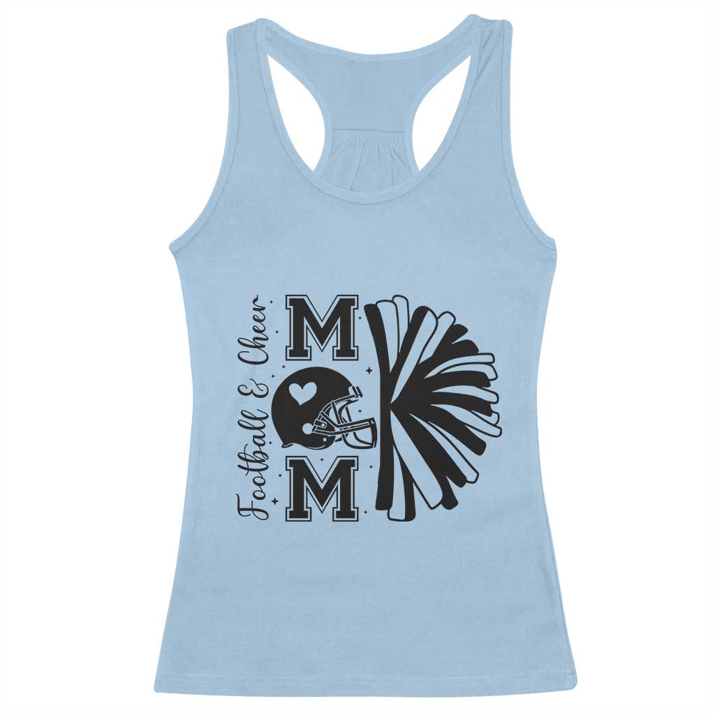 Proud Football And Cheer Mom Quote Racerback Tank Top Gift For Sports Season TS12 Light Blue Print Your Wear